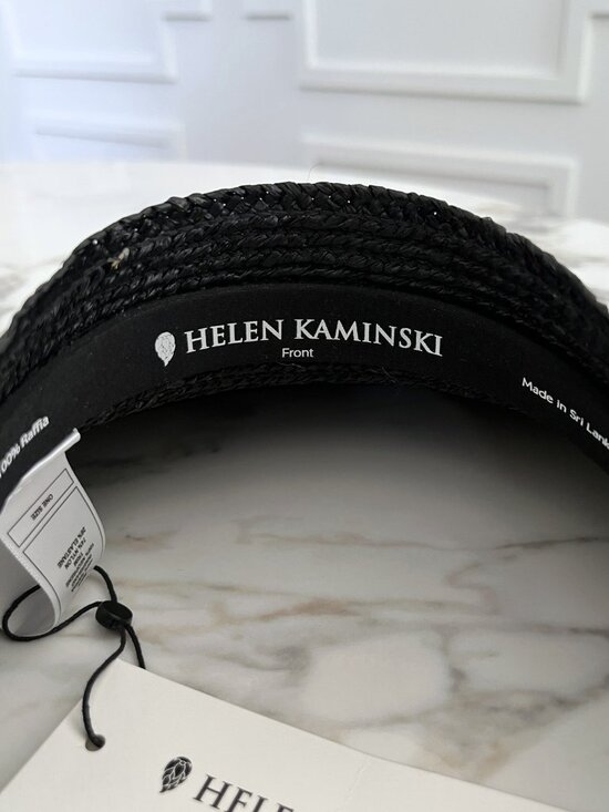 NWT - Helen Kaminski Marisol Raffia Visor - Charcoal?
